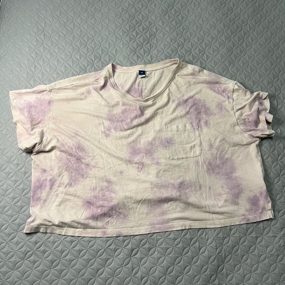 Old Navy XXL Tie Dye cropped t-shirt w pocket - Picture 1 of 5